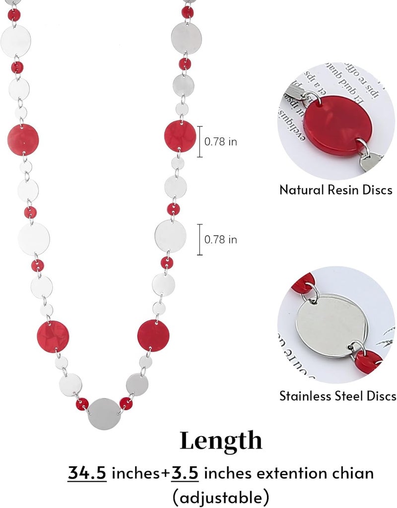 BULINLIN Layered Silver Long Necklace for Women Turquoise Stone Beaded Strand Sweater Chain Necklaces Fashion Costume Jewelry Gifts for Mom - Image 5